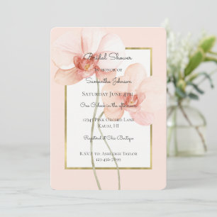 Tropische rosa Orchideenblüten Brautparty Einladung