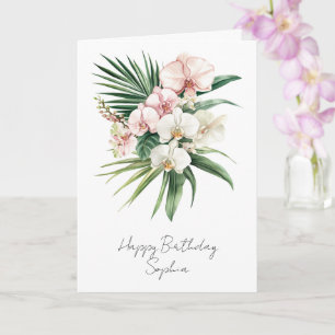 Tropische rosa Orchideenblüten Karte
