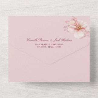 Tropische Rosa Tracera Hochzeit All In One Einladung