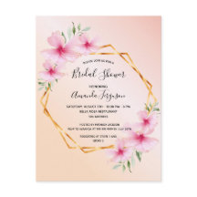 Tropische Rose Gold Brautdusche Einladung