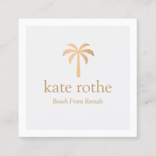 Tropische Rose Goldpalme Telefonnummerkarte