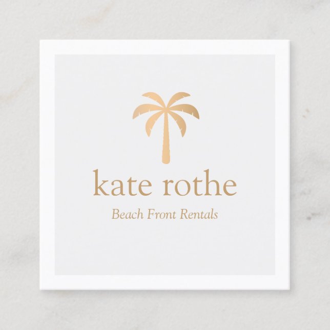 Tropische Rose Goldpalme Telefonnummerkarte (Vorderseite)