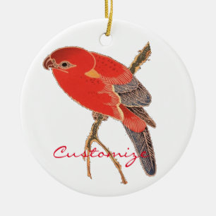 Tropische rote Papageien-Blume Thunder_Cove Keramik Ornament