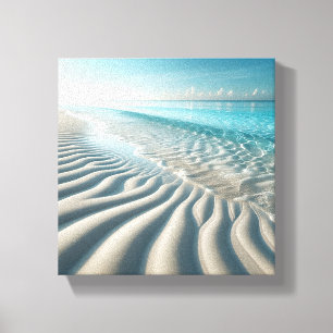 Tropische ruhige Strandlandschaft - Wellige Sandri Leinwanddruck