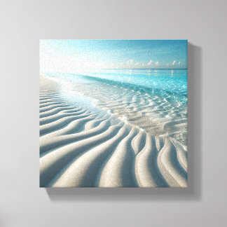 Tropische ruhige Strandlandschaft - Wellige Sandri Leinwanddruck