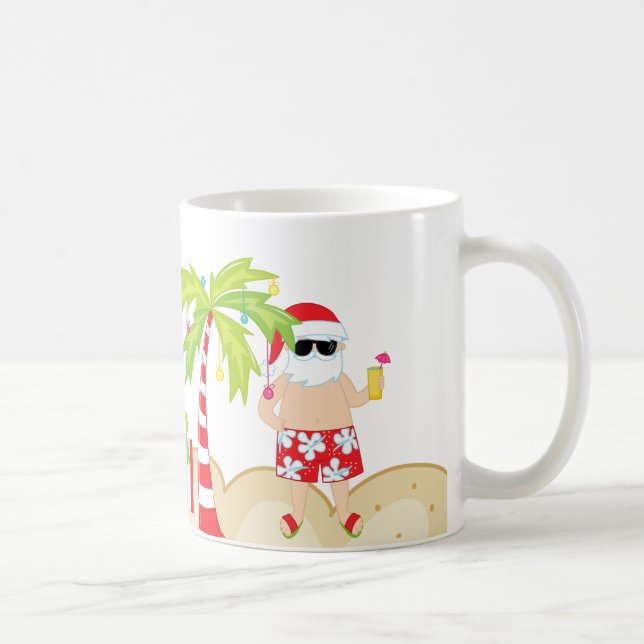 Tropische Sankt-Strand-WeihnachtsTasse Kaffeetasse (Rechts)