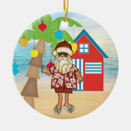 Tropische Sankt-Weihnachtsverzierung Keramik Ornament