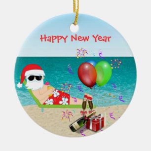 Tropische Sankt-Weihnachtsverzierungs-neue Jahre Keramikornament