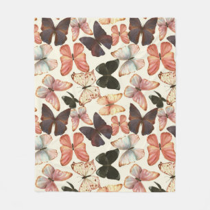 Tropische Schmetterlinge: Aquarellfarbenes, nahtlo Fleecedecke