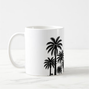Tropische schwarze Palmen Silhouette Kaffeetasse