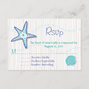 Tropische Seashell-Hochzeit UAWG-Karten RSVP Karte