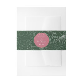 Tropische Seashell Pink & Green Beach Hochzeit Einladungsbanderole