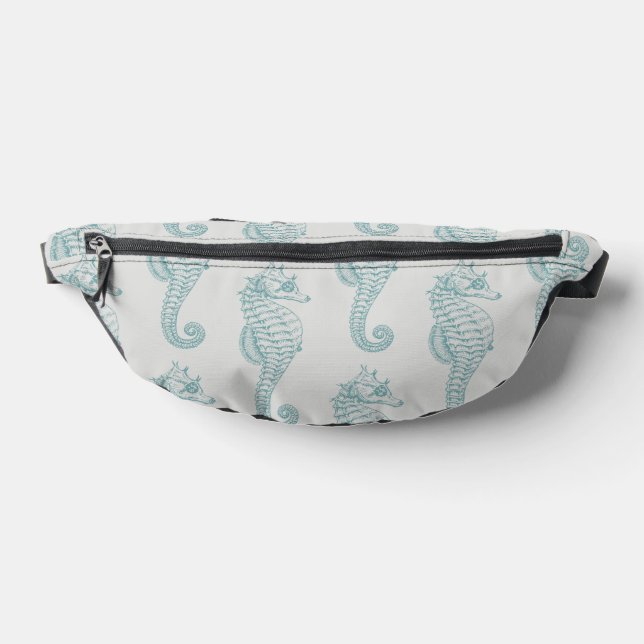 Tropische Seepferde, Seepferd Muster - Blau grau Bauchtasche (Ablage )