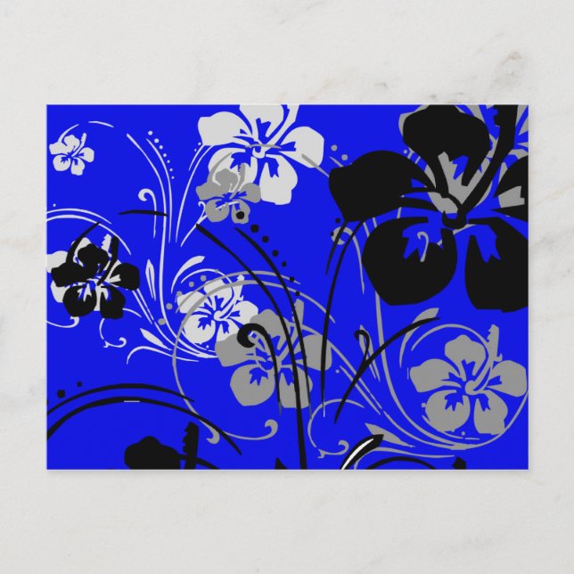 Tropische Serenade (blau) Postkarte (Vorderseite)