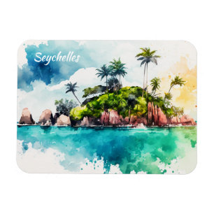 Tropische Seychellen-Inseln Malerei Magnet