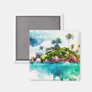 Tropische Seychellen-Inseln Malerei Magnet