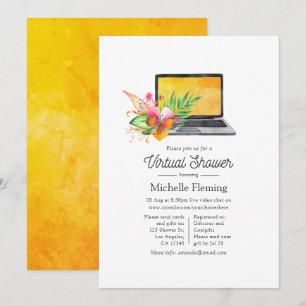 Tropische Sommer-Blumen-Virtual-Baby-Shower Einladung