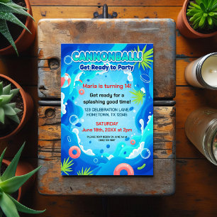 Tropische Sommer-Geburtstags-Poolparty Postkarte