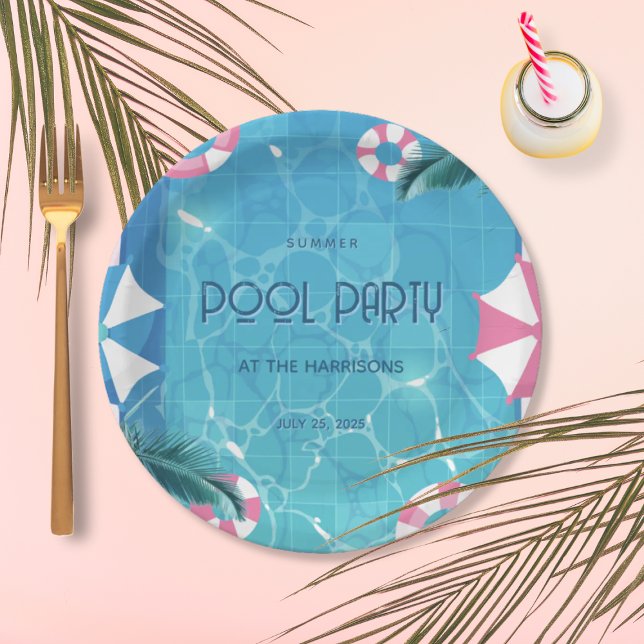 Tropische Sommer-Poolparty  Pappteller (Von Creator hochgeladen)