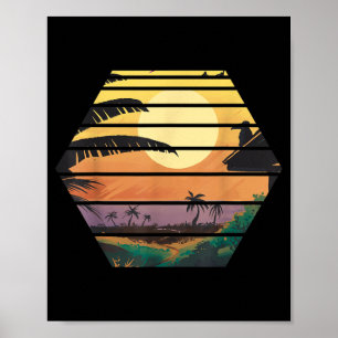 Tropische Sommer Stimmung Sonnenuntergang Palmen R Poster