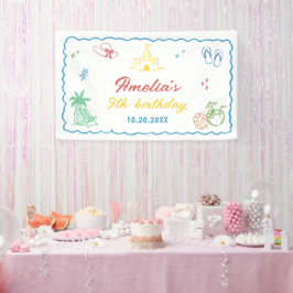 Tropische Sommer-Strand-Geburtstagsfeier Banner