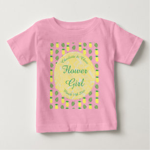 Tropische Sommerhochzeitpinienbäume und Palmen-Blä Baby T-shirt