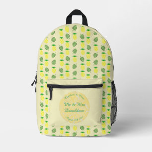 Tropische Sommerhochzeitpinienbäume und Palmen-Blä Bedruckter Rucksack