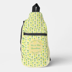 Tropische Sommerhochzeitpinienbäume und Palmen-Blä Crossbody Bag