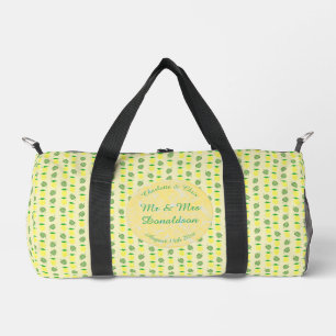 Tropische Sommerhochzeitpinienbäume und Palmen-Blä Duffle Bag