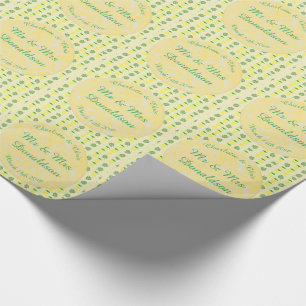 Tropische Sommerhochzeitpinienbäume und Palmen-Blä Geschenkpapier