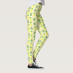 Tropische Sommerhochzeitpinienbäume und Palmen-Blä Leggings