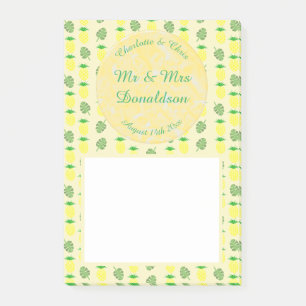 Tropische Sommerhochzeitpinienbäume und Palmen-Blä Post-it Klebezettel