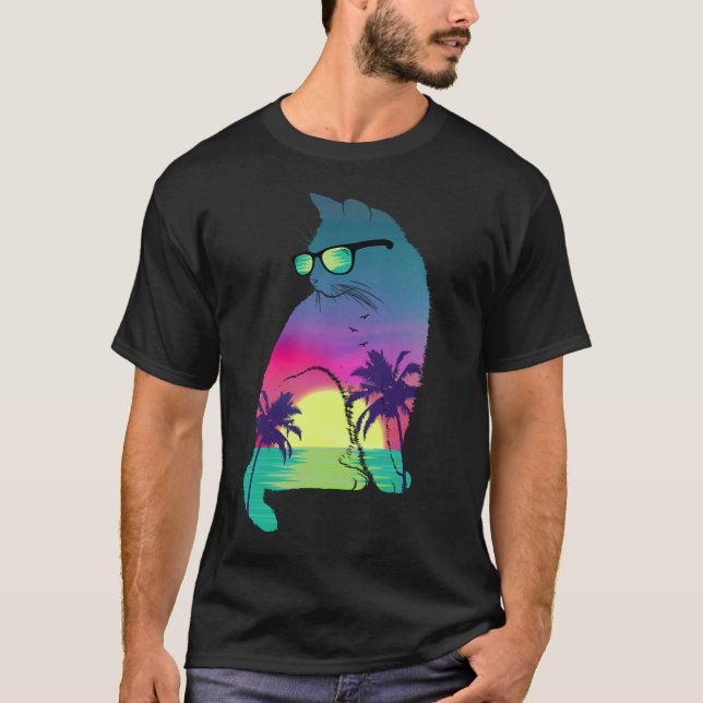 Tropische Sommerkatze T-Shirt (Vorderseite)