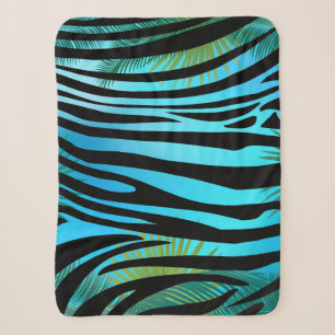 Tropische Sommerpalmblätter u. Zebrastreifen Sherpadecke