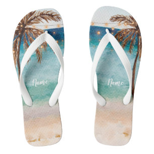 Tropische Sommerpalmen aus Palmen Flip Flops