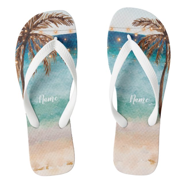 Tropische Sommerpalmen aus Palmen Flip Flops (Fußbett)