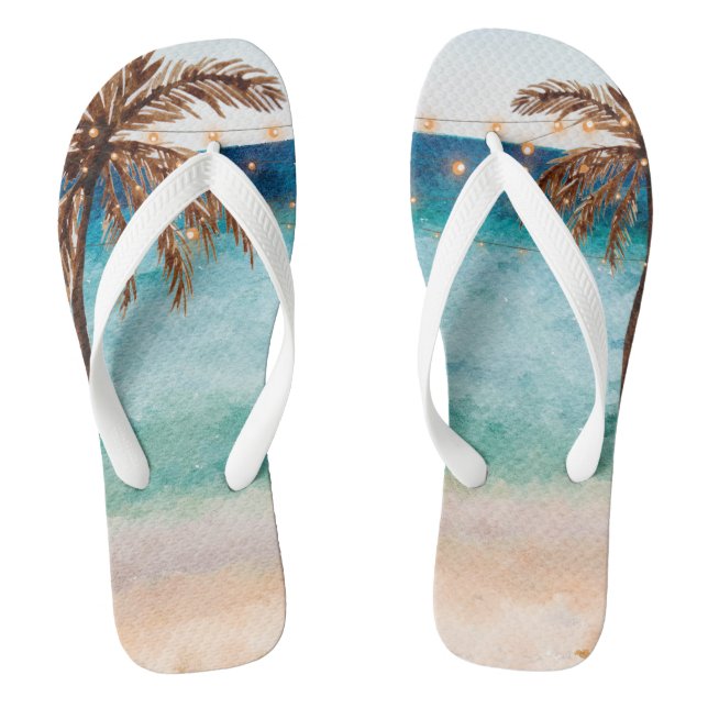 tropische Sommerpalmen Flip Flops (Fußbett)