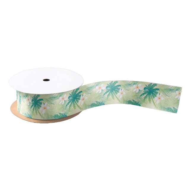 Tropische Sommerpalmen Satinband (Spule)
