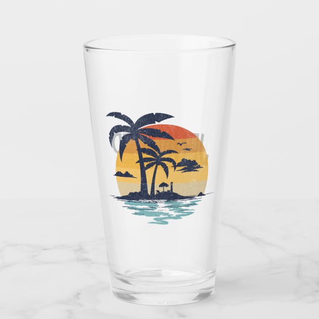 Tropische Sommerszene Glas (Vorderseite)