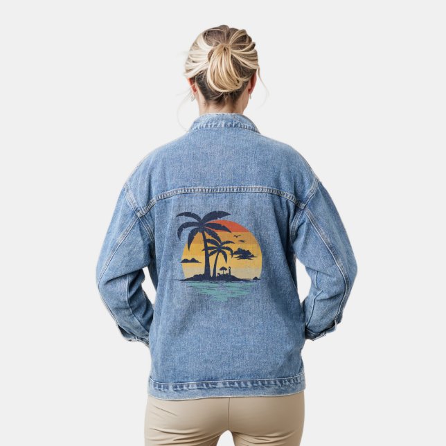 Tropische Sommerszene Jeansjacke (Modell)