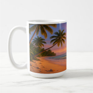 Tropische Sonnenaufgangsküste Kaffeetasse