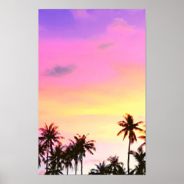 Tropische Sonnenuntergang Palmen Printmedien Poster
