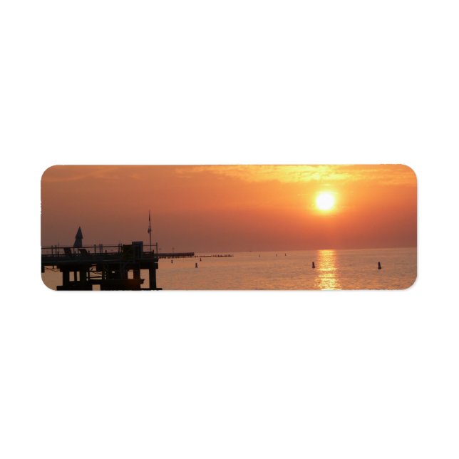 Tropische Sonnenuntergang-Rücksendeadressen-Aufkle (Vorne)