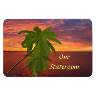 Tropische Sonnenuntergang Stateroom Tür-Markierun Magnet
