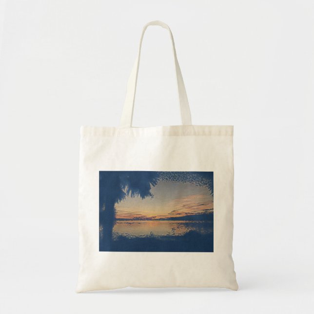 Tropische Sonnenuntergang-Tasche Tragetasche (Vorne)