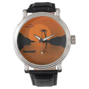 Tropische Sonnenuntergänge Armbanduhr