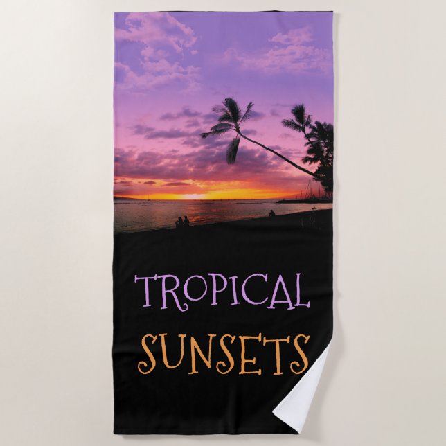 Tropische Sonnenuntergänge Strandtuch (Vorderseite)
