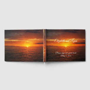 Tropische Sonnenuntergangs-Strandinsel-Sommerhochz Gästebuch