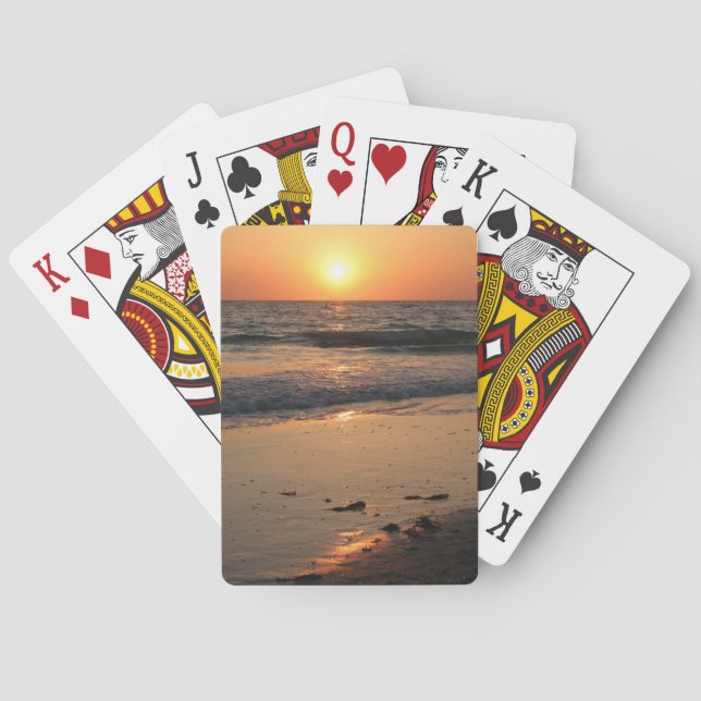 Tropische Sonnenuntergangskarten Spielkarten (Rückseite)
