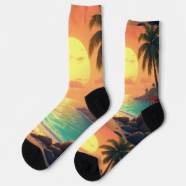 Tropische Sonnenuntergangssocken Socken